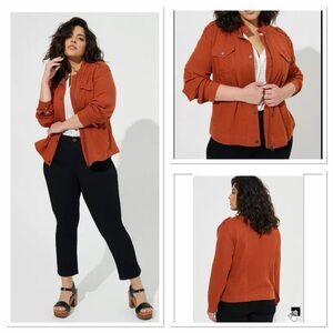 Torrid Double Gauze Folded Utility Jacket 2X
